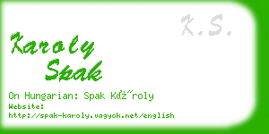 karoly spak business card